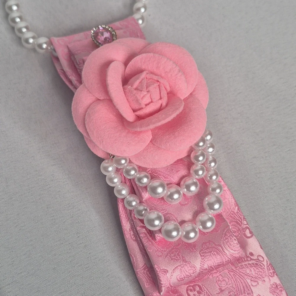 Handcrafted Luxury Fashion Necktie Necklace 📿 (PINKY PROMISE)